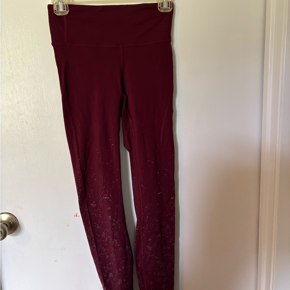 Lululemon Athletica Maroon High-Rise Leggings
